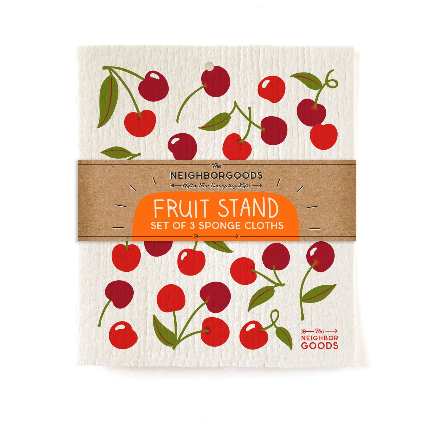 Fruit Stand (Lemon, Orange, Cherry), Sponge Cloth Set