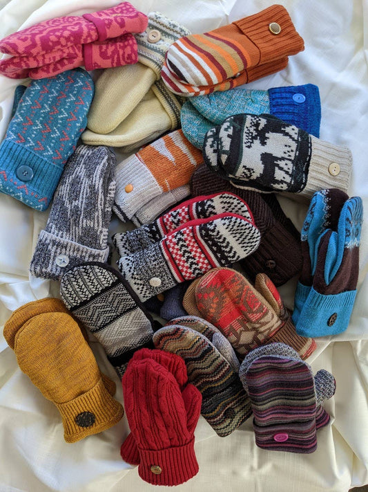 Eco-Friendly, Upcycled Women's Mittens