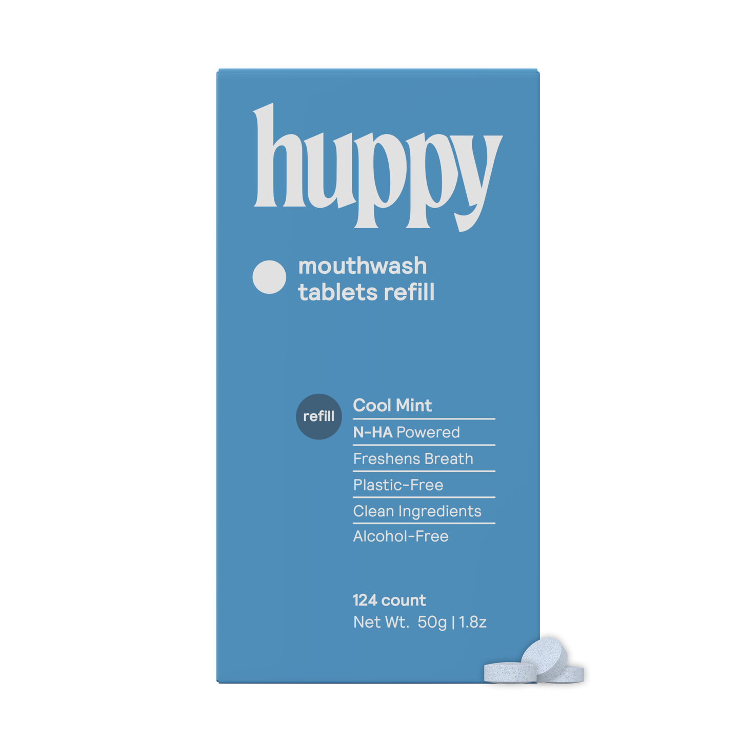 Alcohol-Free & Fluoride-Free Mouthwash Tablets Refill, Cool Mint