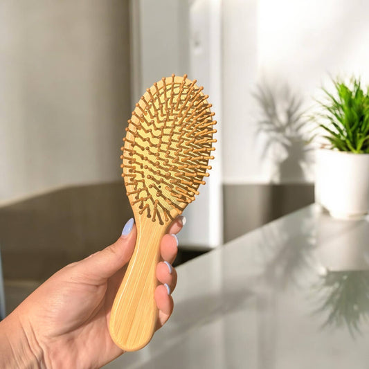 Bamboo Paddle Round Hairbrush