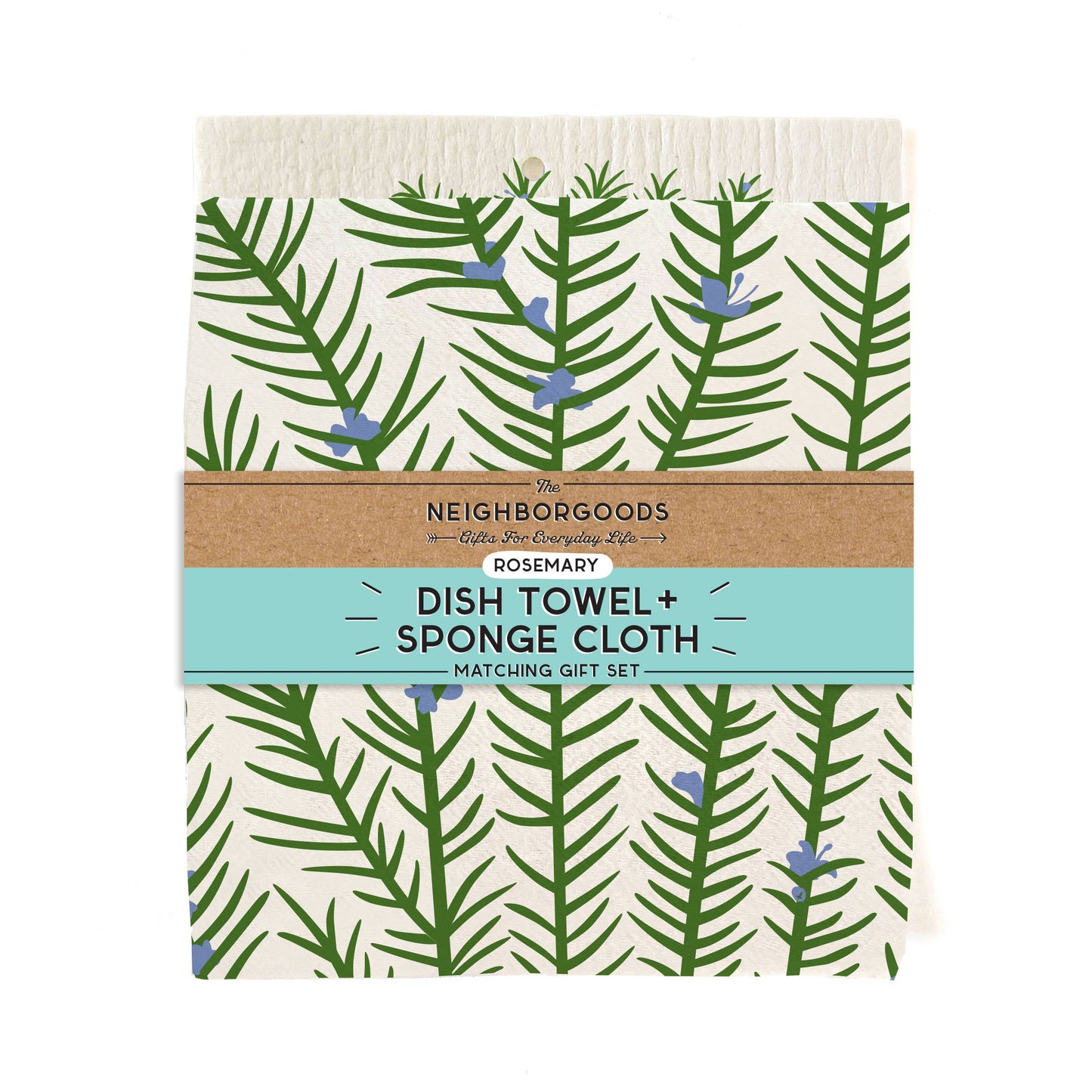 Rosemary Tea Towel + Sponge Cloth Set