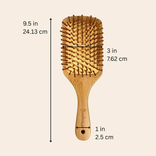 Bamboo Paddle Square Hairbrush