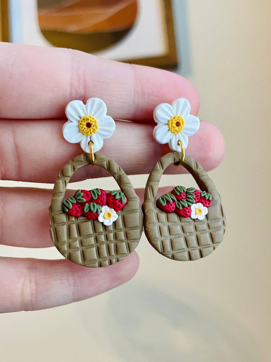 Strawberry Basket Earrings