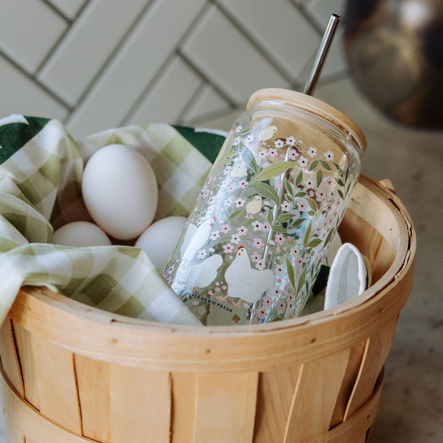 Chicken Fields Glass Can