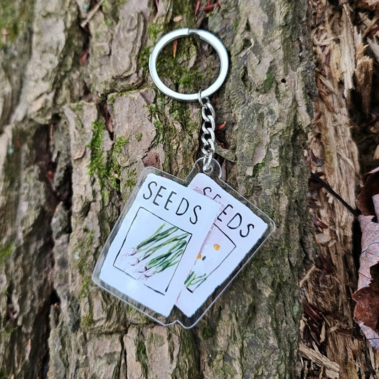 Gardening Seed Packet Keychain