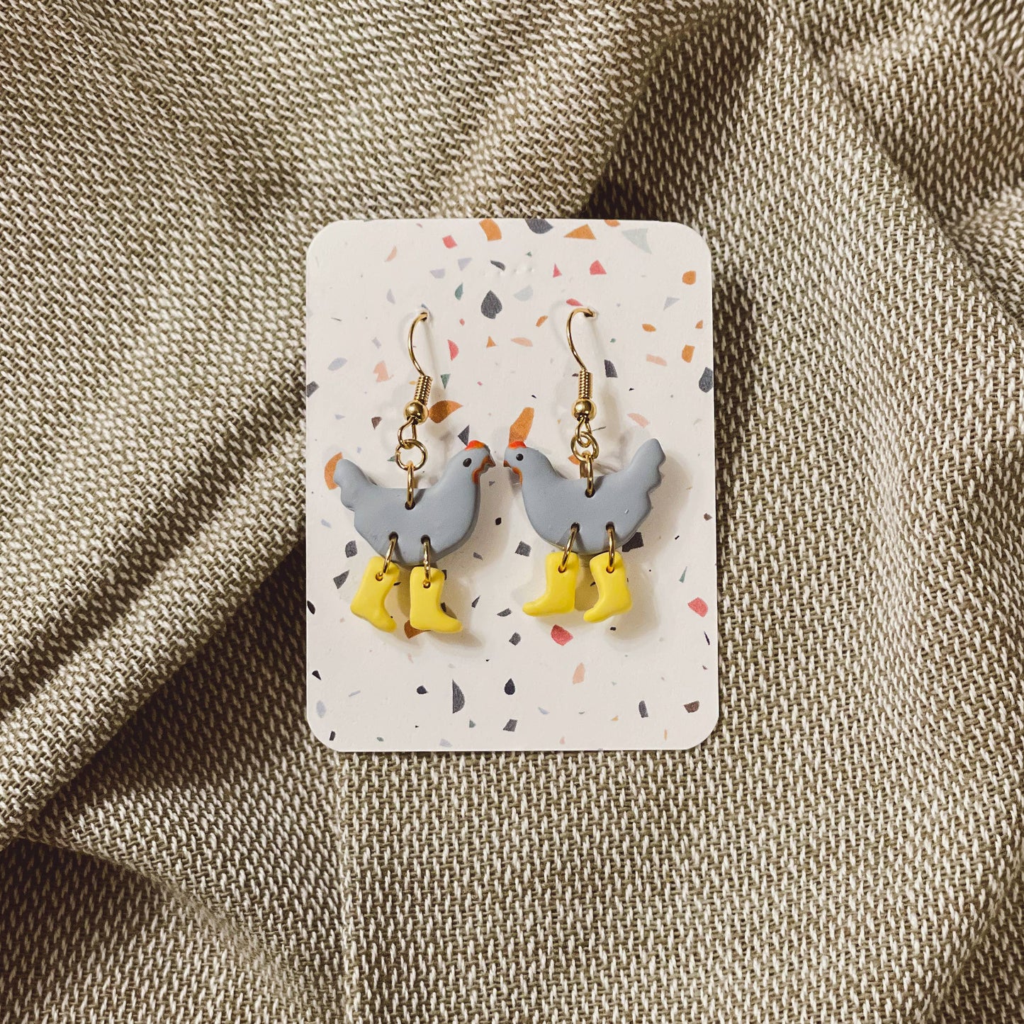 Chickens with Boots Earrings