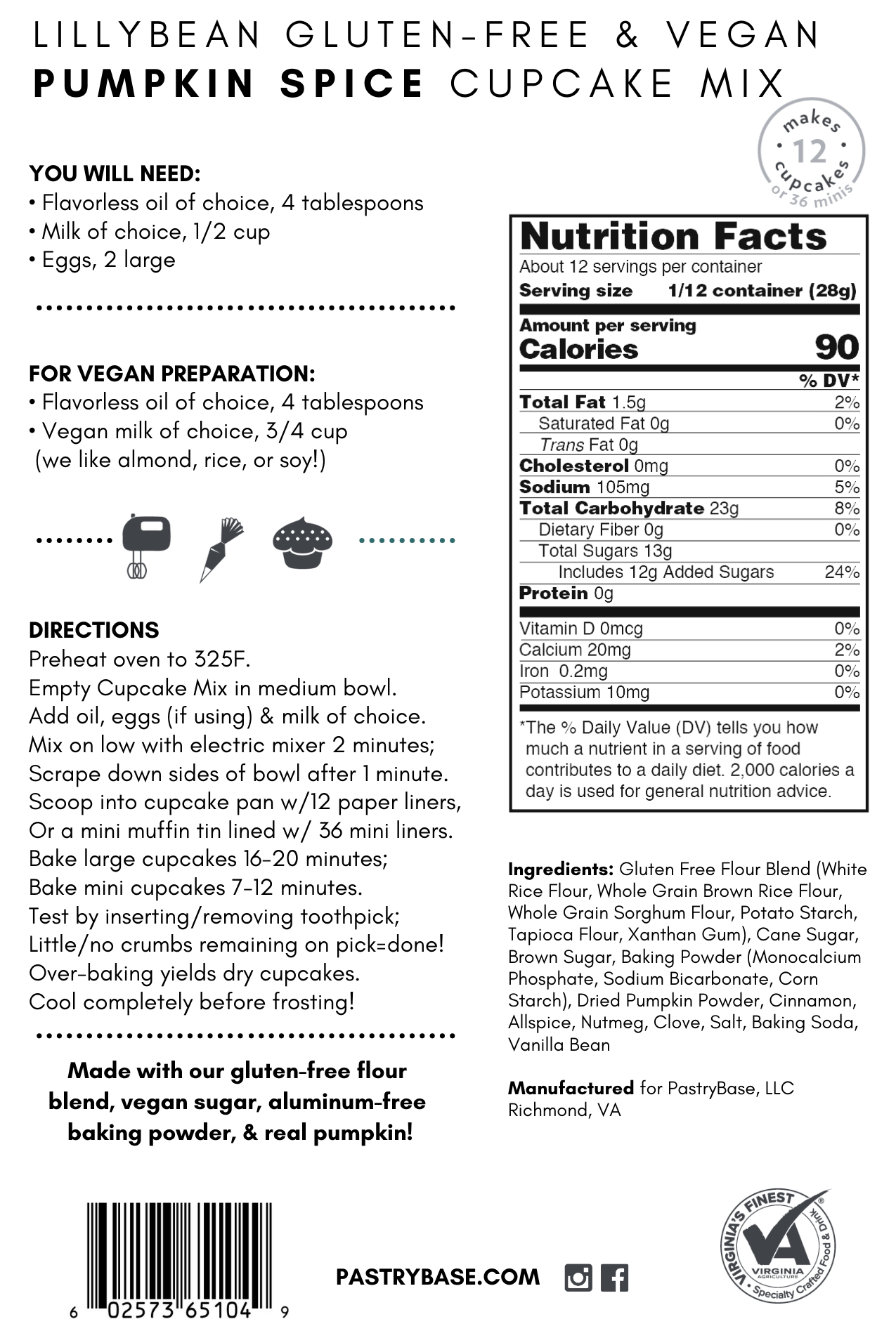 Pumpkin Spice Cupcake Mix (Vegan & GF)