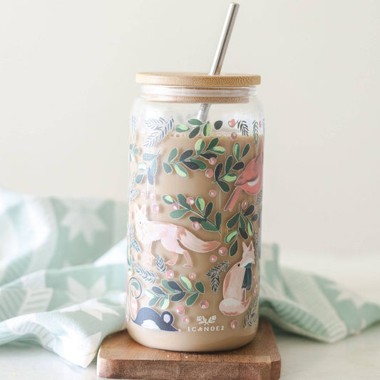 Woodland Animals Glass Can