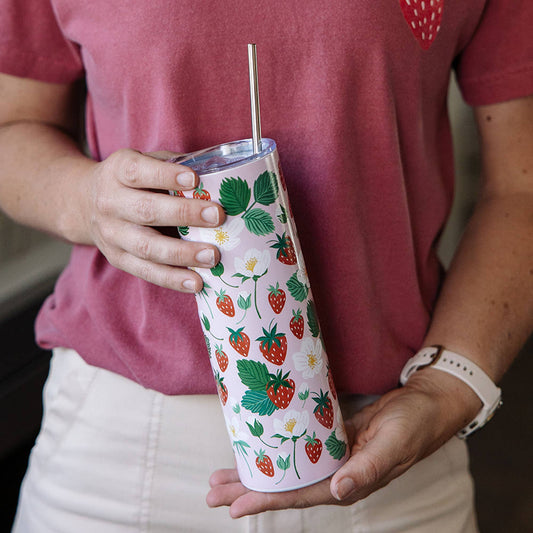 Strawberry Patch Stainless Steel Tumbler