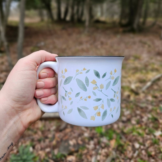 Yellow Watercolor Floral Coffee Mug