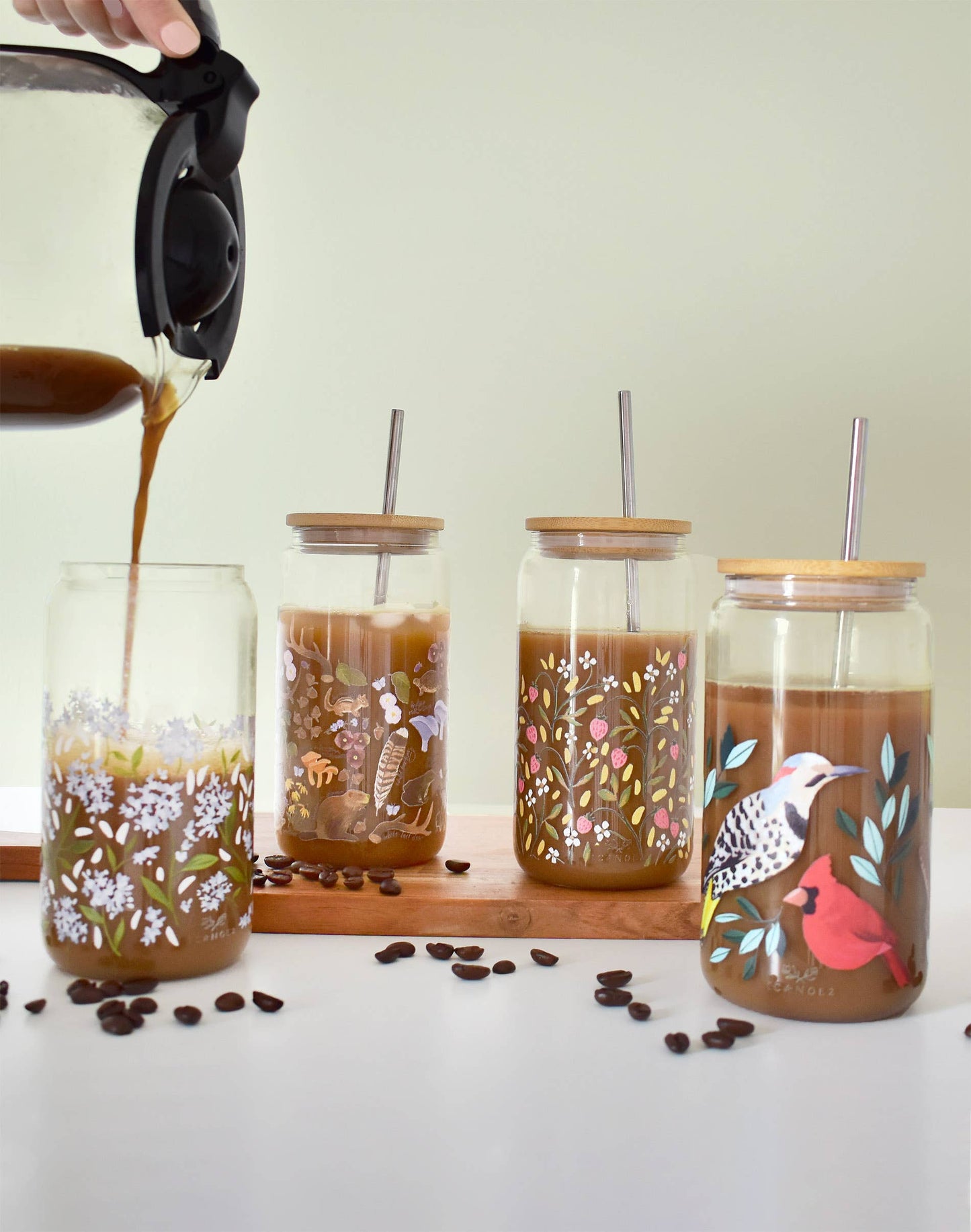 Hydrangeas Glass Can