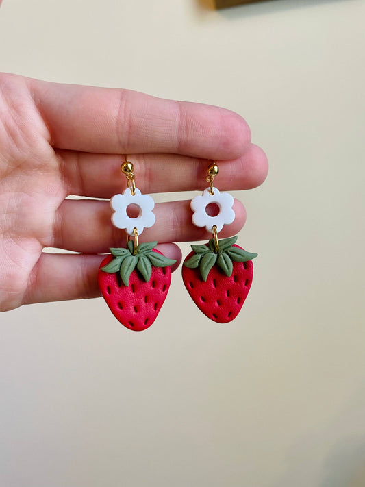 Strawberry Flower Earrings