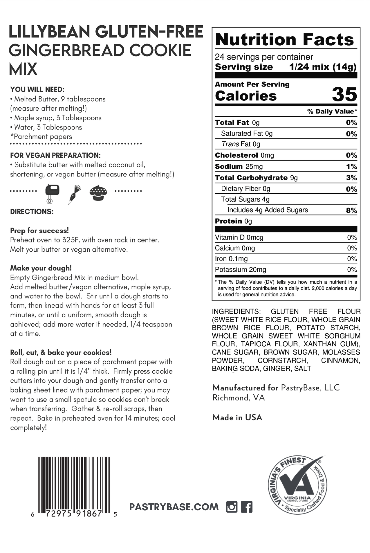 Gingerbread Cookie Mix (Vegan & GF)