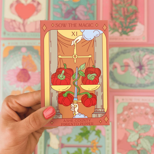Ashe County Pimento Sweet Pepper Tarot Seed Packet