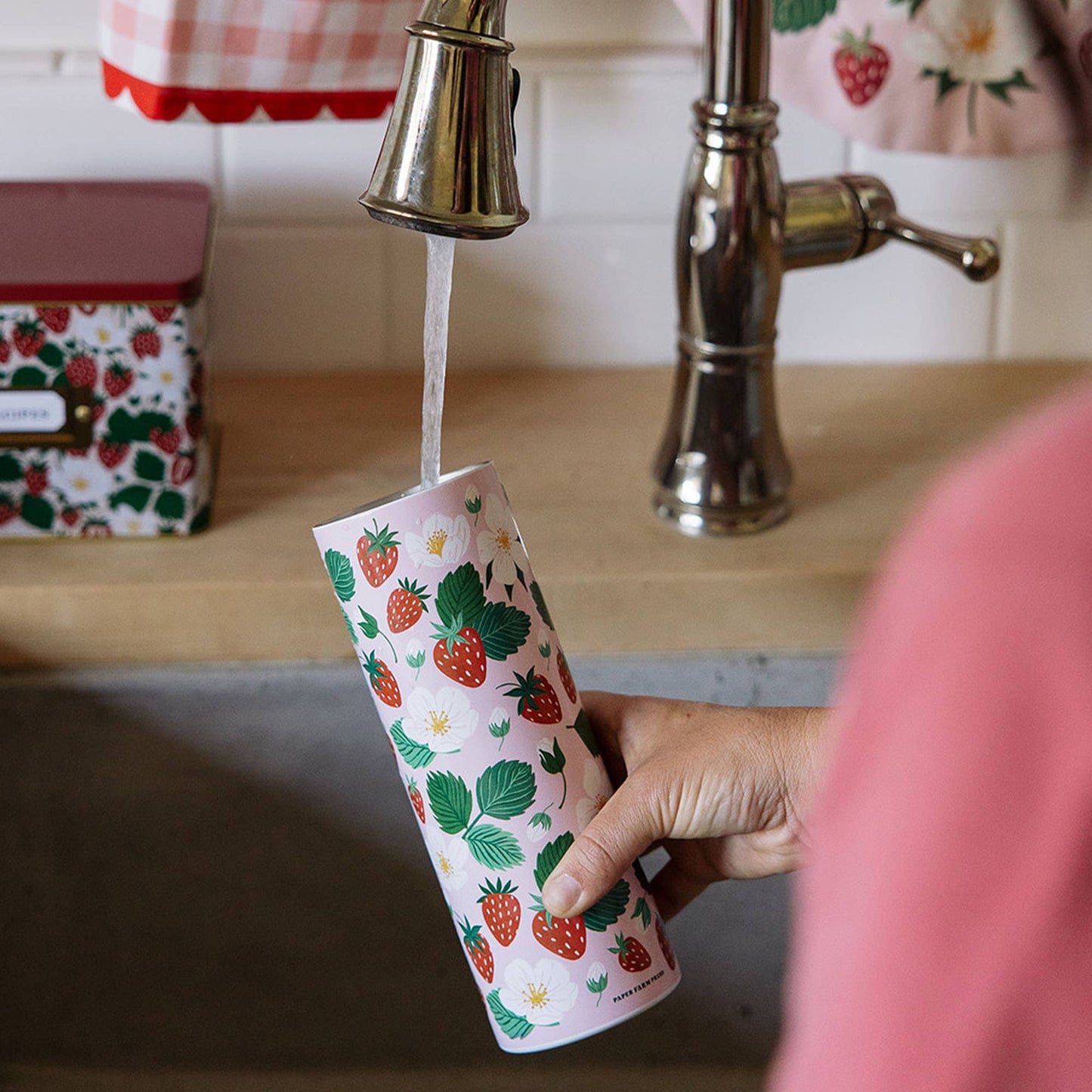 Strawberry Patch Stainless Steel Tumbler