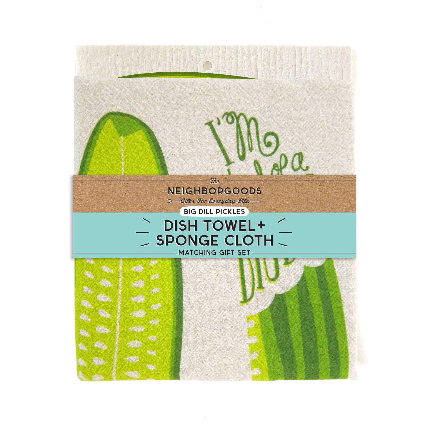 Pickle Tea Towel + Sponge Cloth Set