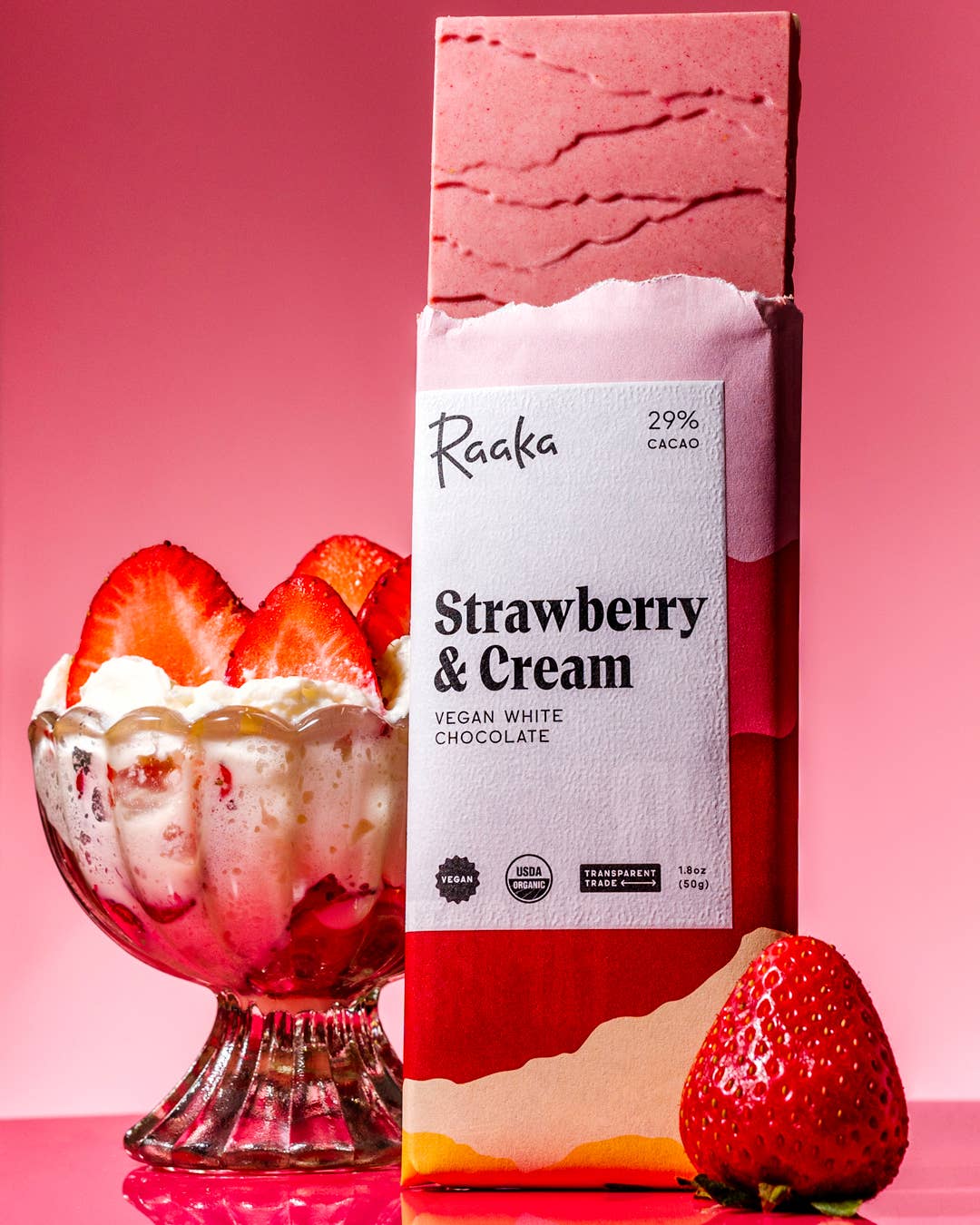 37% Strawberry & Cream White Chocolate Bar - Limited Batch