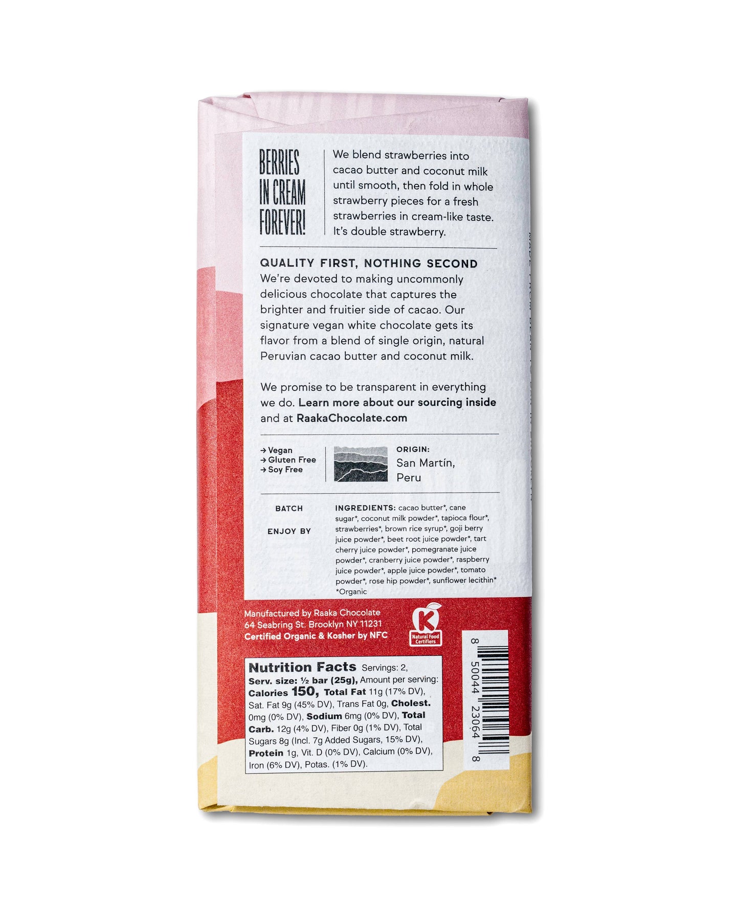 37% Strawberry & Cream White Chocolate Bar - Limited Batch
