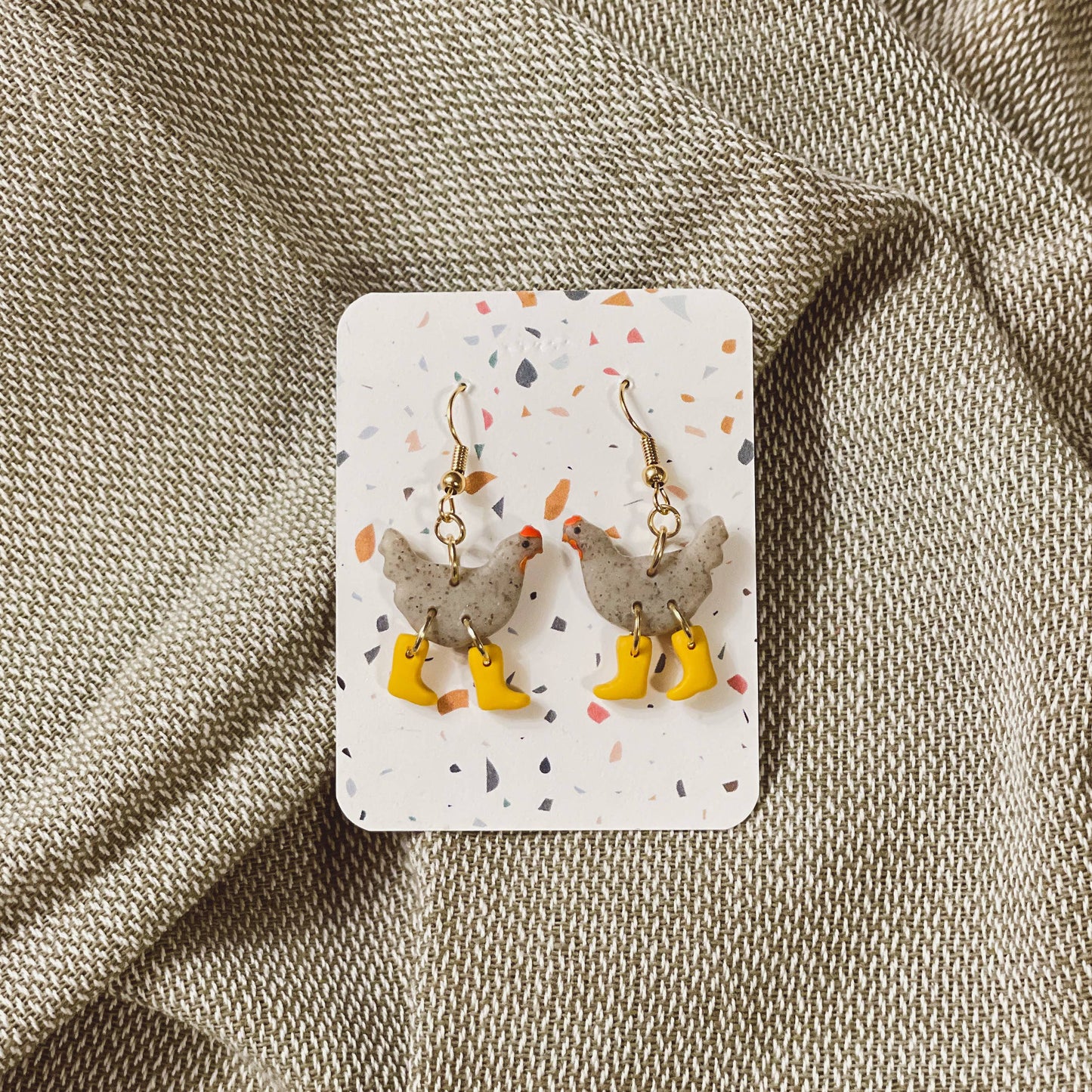 Chickens with Boots Earrings