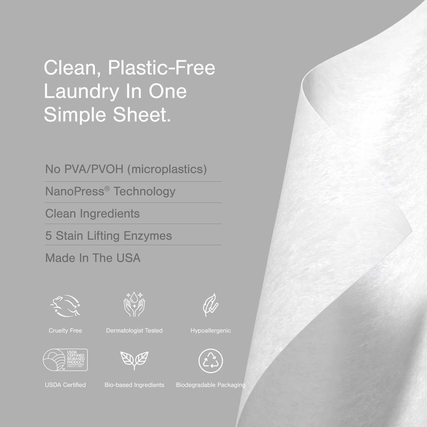 Laundry Detergent Sheets PlasticFree - Clean Scent