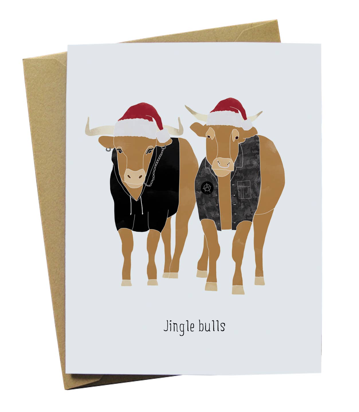 Jingle Bulls Christmas Card