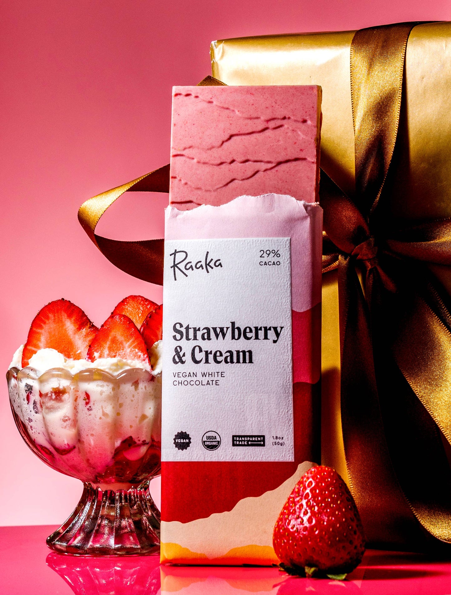 37% Strawberry & Cream White Chocolate Bar - Limited Batch