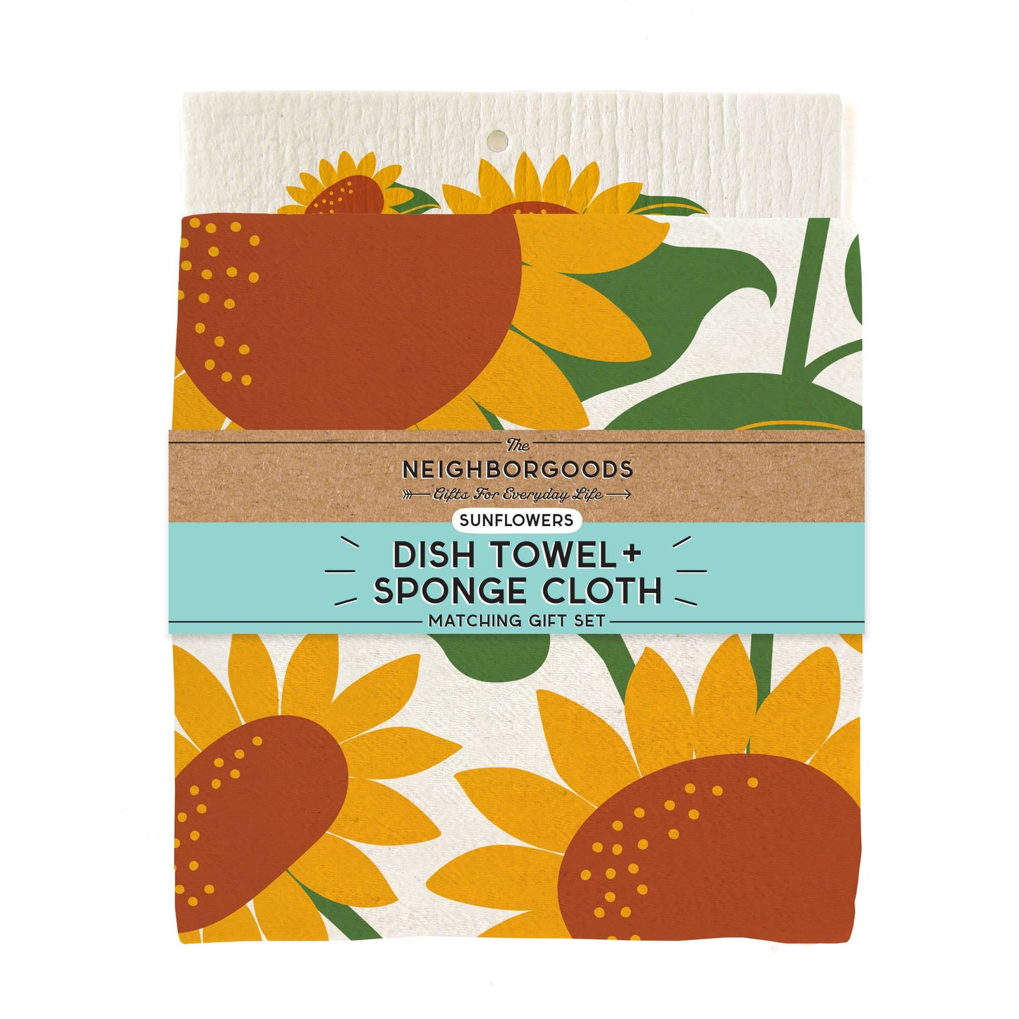 Sunflower Tea Towel + Sponge Cloth Set