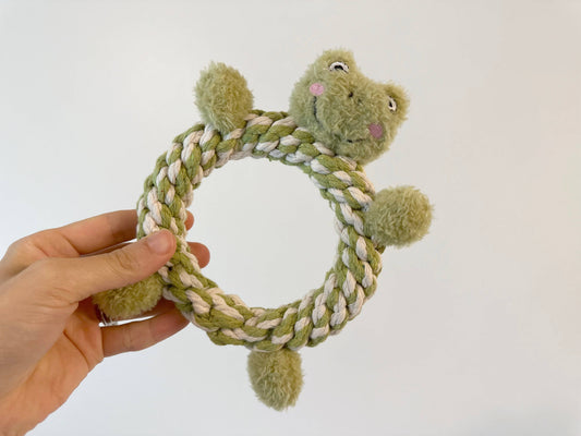 Eco-Frog Macrame Dog Toy