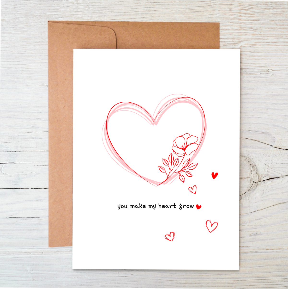 Eco Valentine Card, Heart Grow