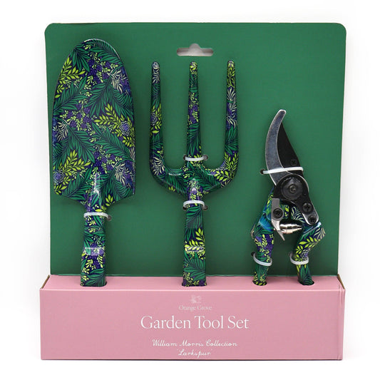 Orange Grove Fork, Trowel and Secateurs Garden Tool Set