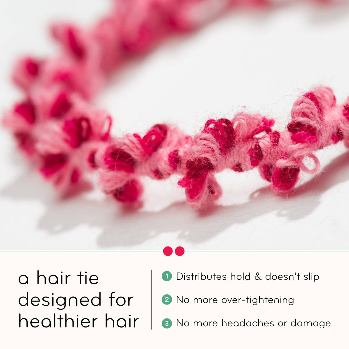 Crochet Hair Ties: Hair Health, Organic Elastics, Hot Jam