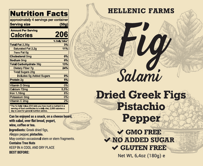 Vegan Fig Salami - Pistachio Pepper