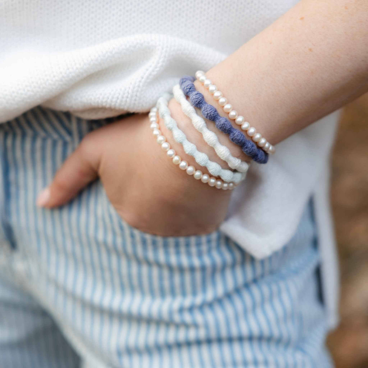 Damage Free Pearl Hair Ties - Organic, Creaseless, Fairtrade
