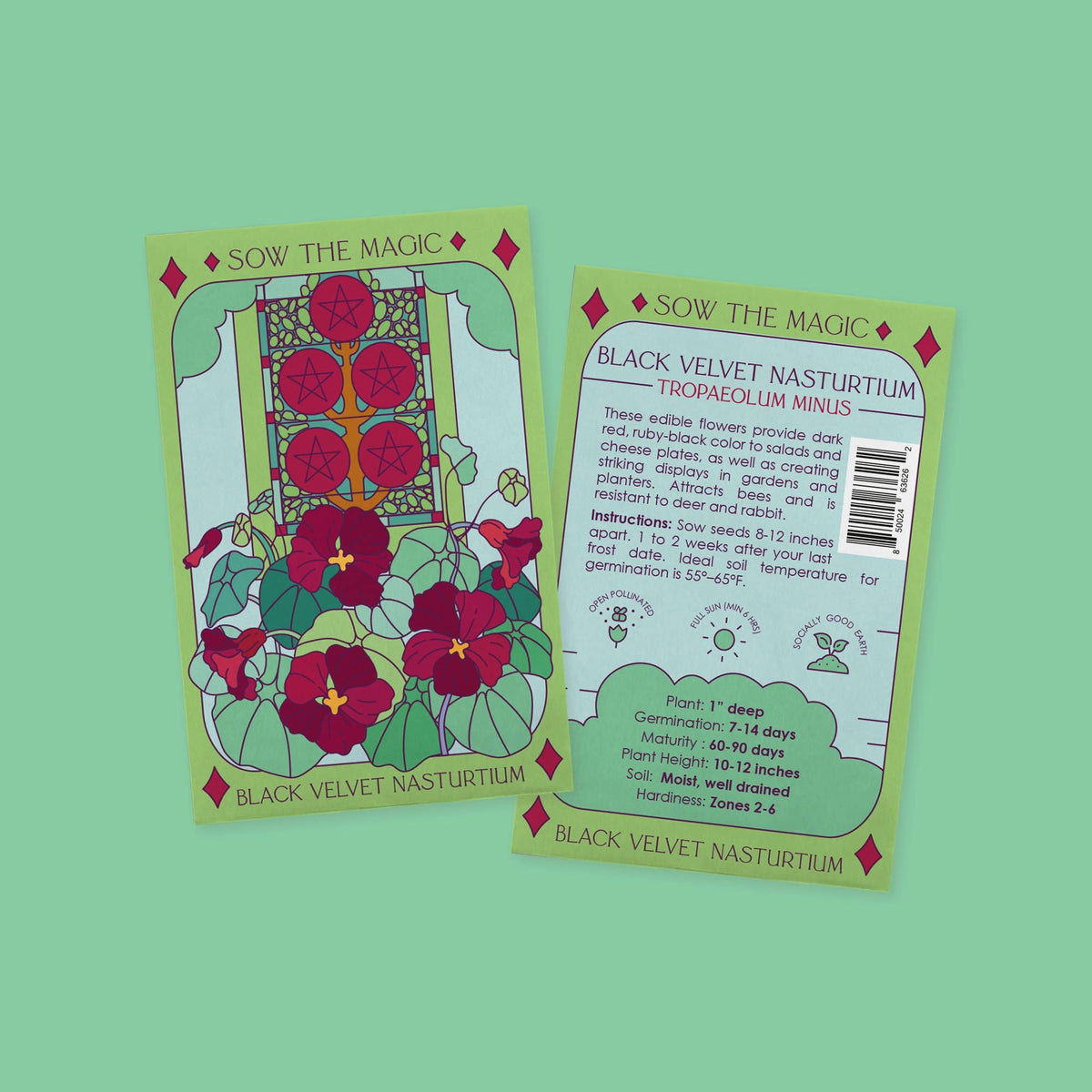 Black Velvet Nasturtium Tarot Garden