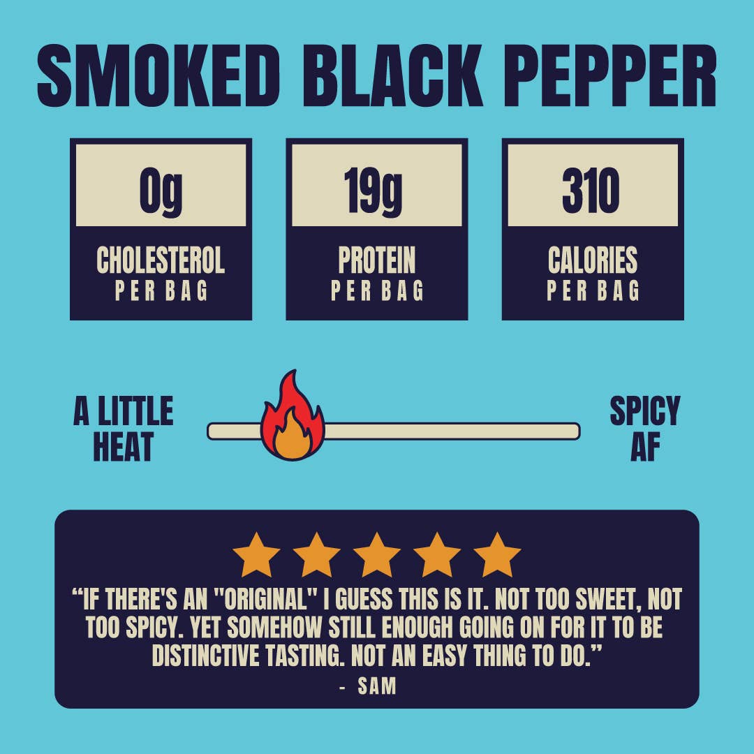 Vegan & Plant Based Smoked Black Pepper Jerky