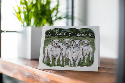 I Love Ewe Sheep Card