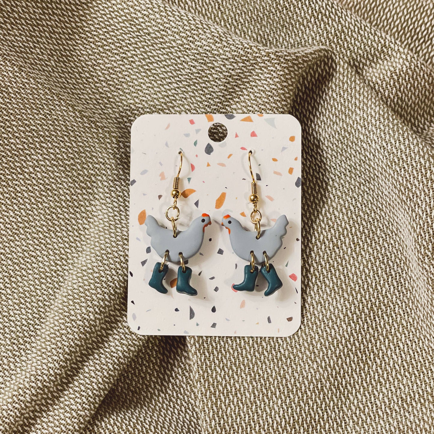 Chickens with Boots Earrings