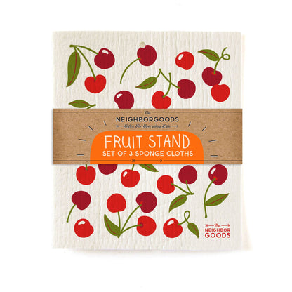 Fruit Stand (Lemon, Orange, Cherry), Sponge Cloth Set