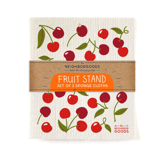 Fruit Stand (Lemon, Orange, Cherry), Sponge Cloth Set