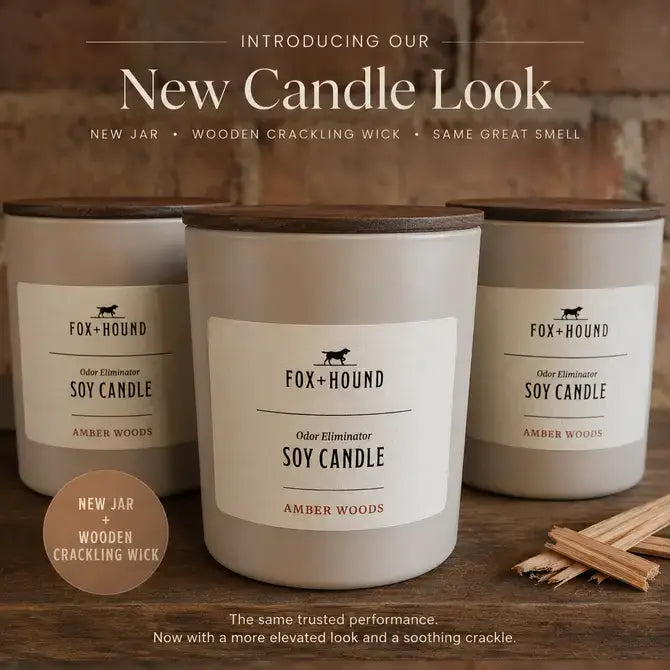 Fox & Hound Odor Eliminator Candle, Tobacco Rose