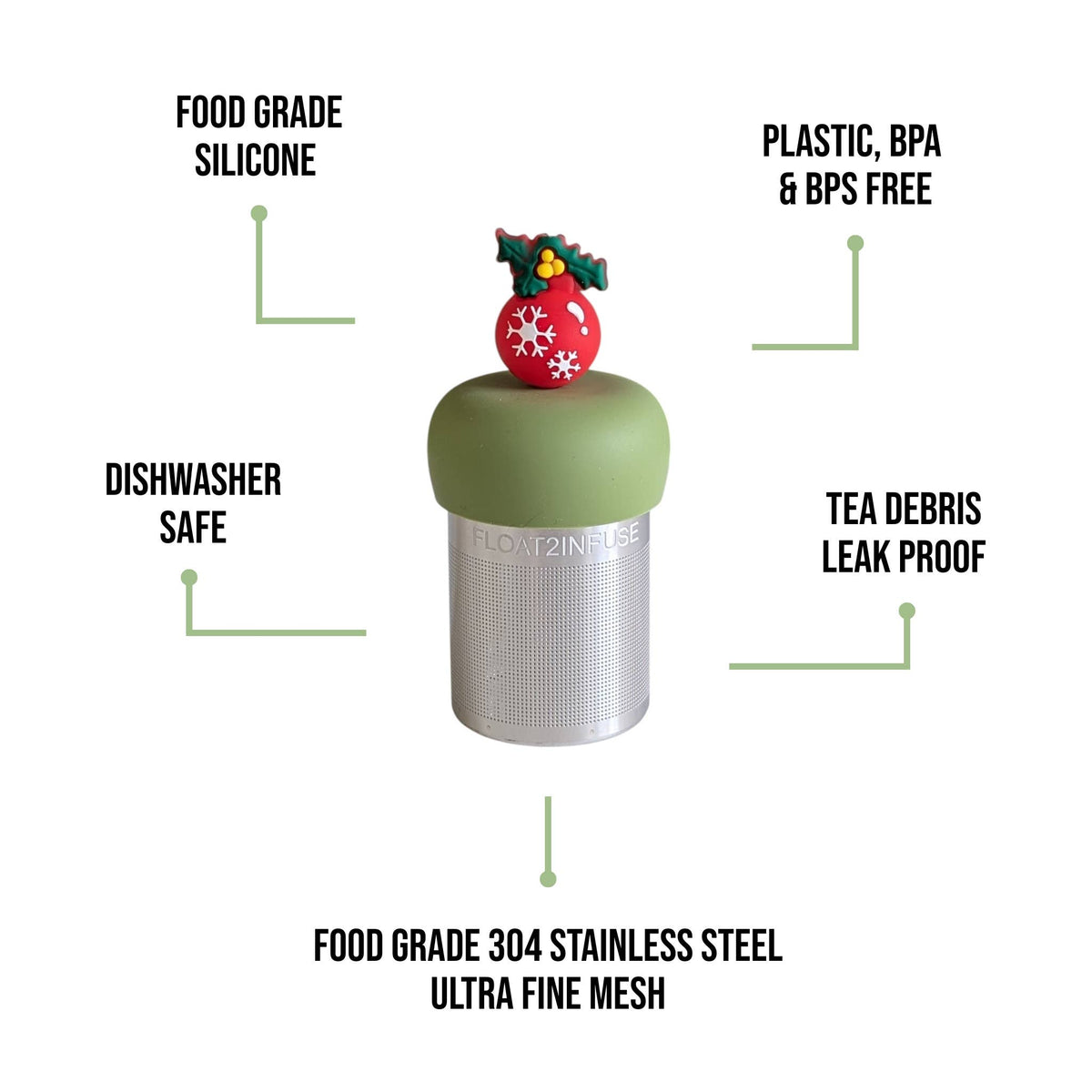 Plastic Free Floating Tea Steeper (choose design)