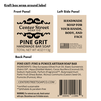 Pine Grit Exfoliating Handmade Bar Soap