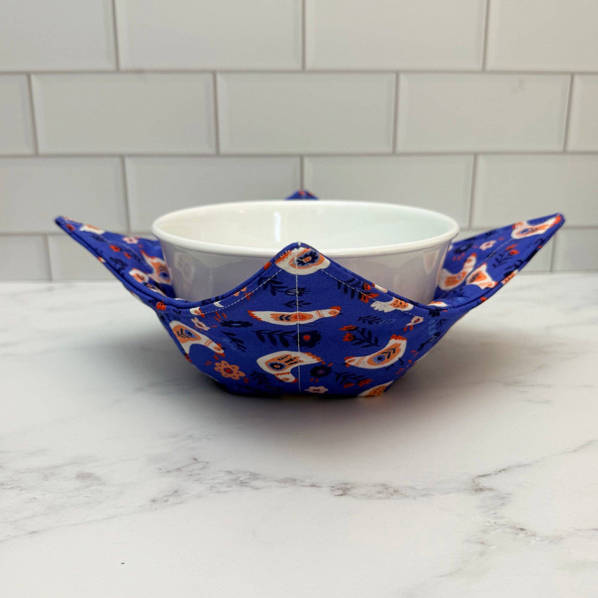 Folky Chicken Microwave Bowl Cozy