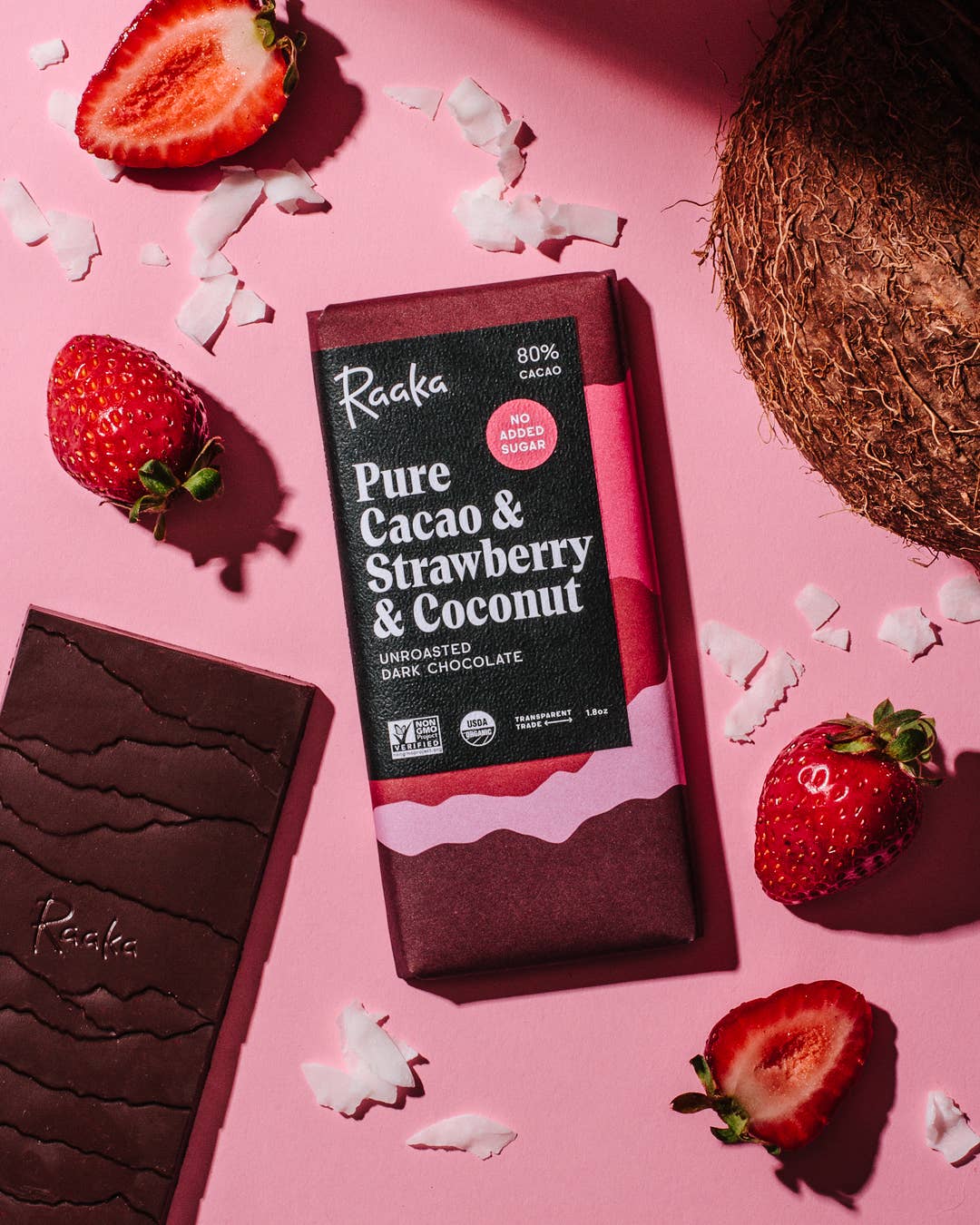 Pure Cacao, Strawberry & Coconut Chocolate