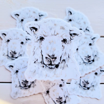 Sheep Face Vinyl Sticker