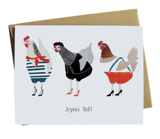 French Hens Holiday Card