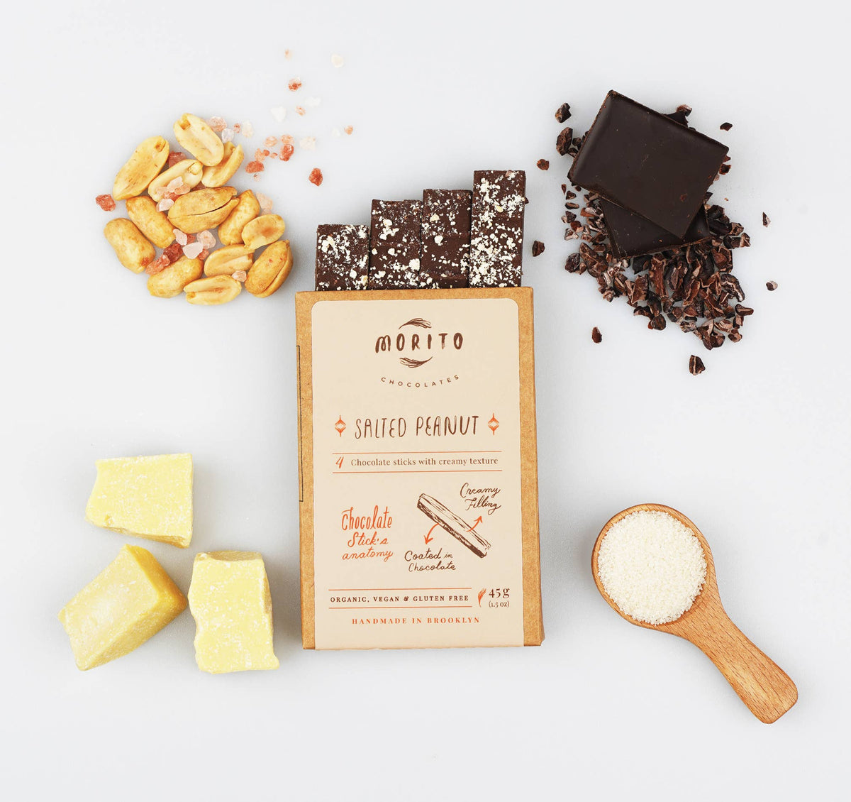 Salted Peanut Vegan Chocolate Sticks