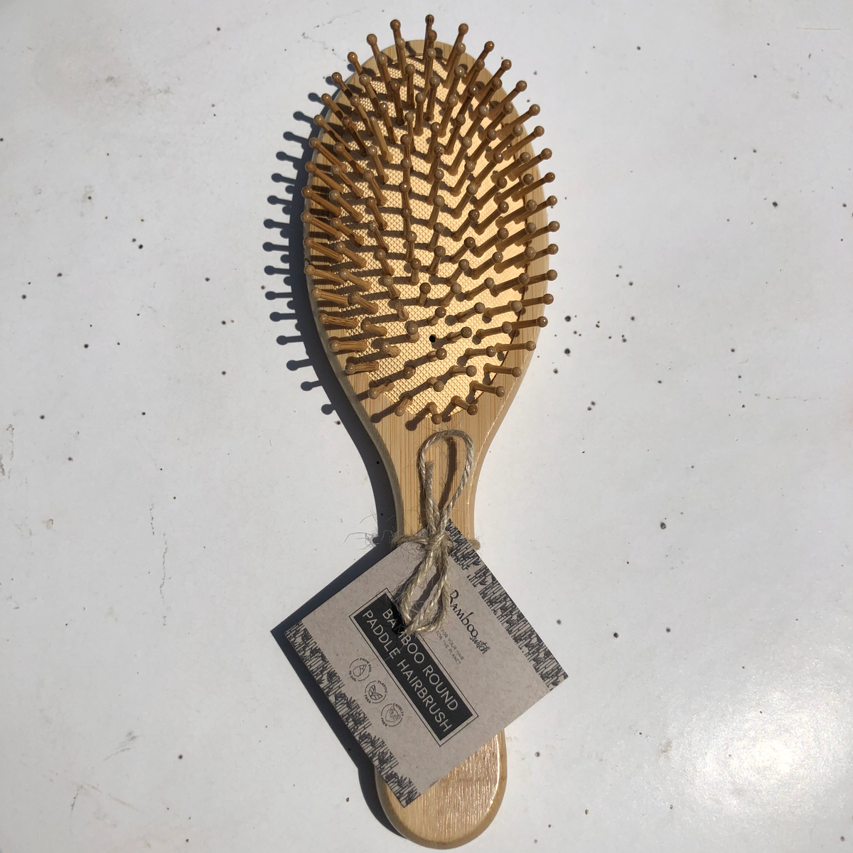 Bamboo Paddle Round Hairbrush