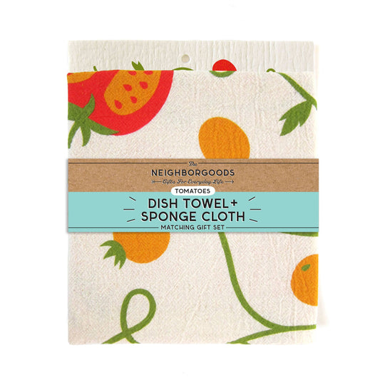 Tomato Tea Towel + Sponge Cloth Set