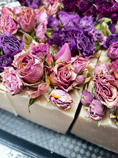 Vintage Style French Block Soap With Dry Flowers